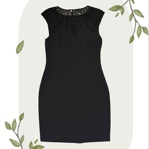 H&M Sheer Neck Sleeveless Sweetheart Neck Black Party Midi Dress NWOT- Size 8